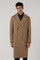 Camel Wool Cashmere double-breasted Polo Coat with martingale