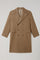Camel Wool Cashmere double-breasted Polo Coat with martingale