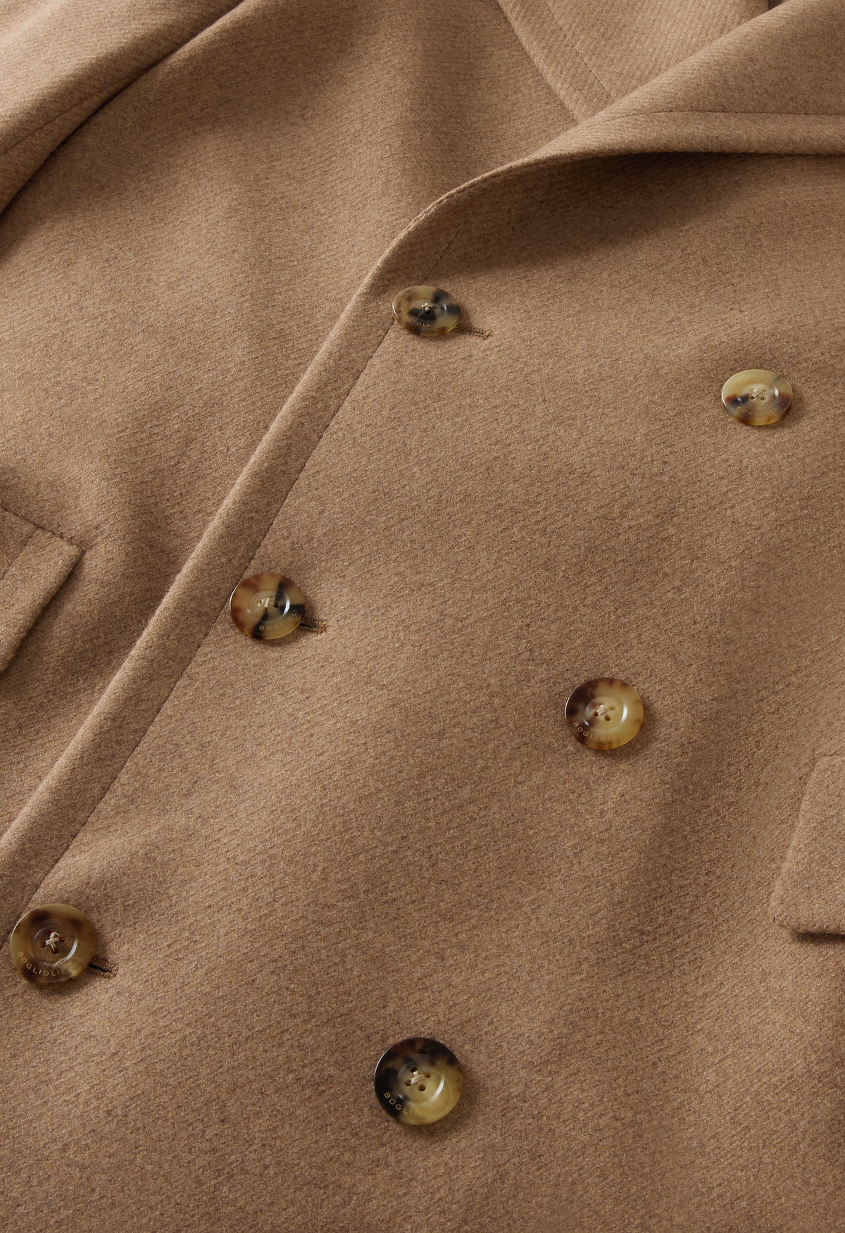 Camel Wool Cashmere double-breasted Polo Coat with martingale
