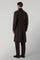 Brown Herringbone Wool double-breasted Polo Coat with martingale