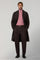 Brown Herringbone Wool double-breasted Polo Coat with martingale