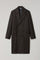 Brown Herringbone Wool double-breasted Polo Coat with martingale