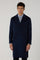 Blue Garment Dyed Cashmere double-breasted Coat
