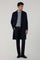 Blue Garment Dyed Cashmere double-breasted Coat