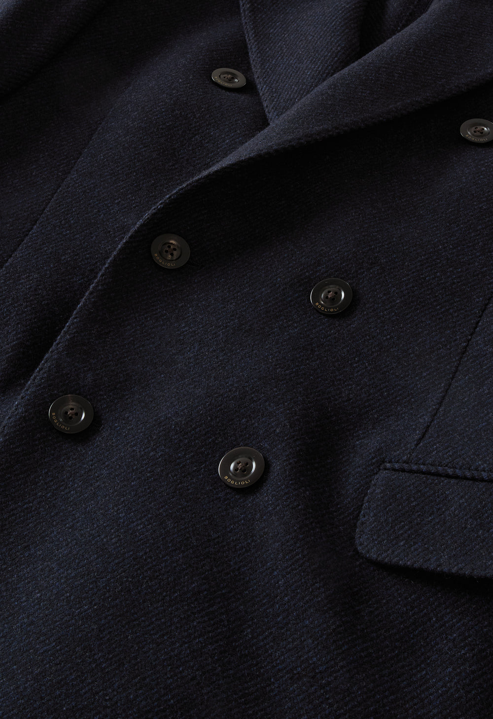 Blue Wool Cashmere double-breasted Coat
