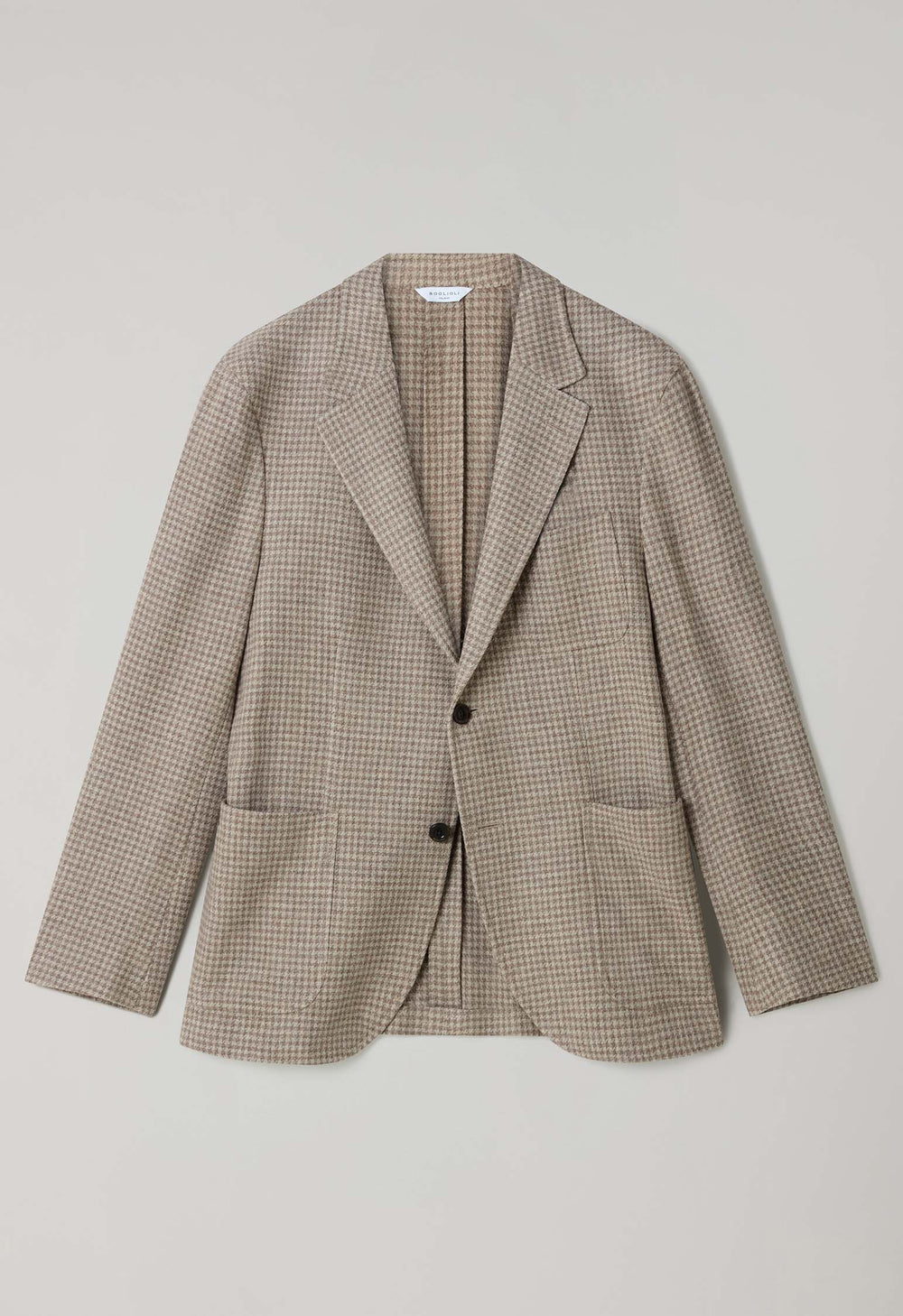 Beige Houndstooth Soft Wool blend Windsor Jacket 