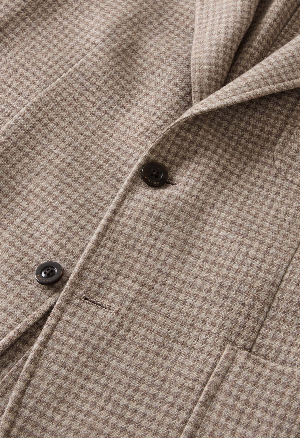 Beige Houndstooth Soft Wool blend Windsor Jacket 