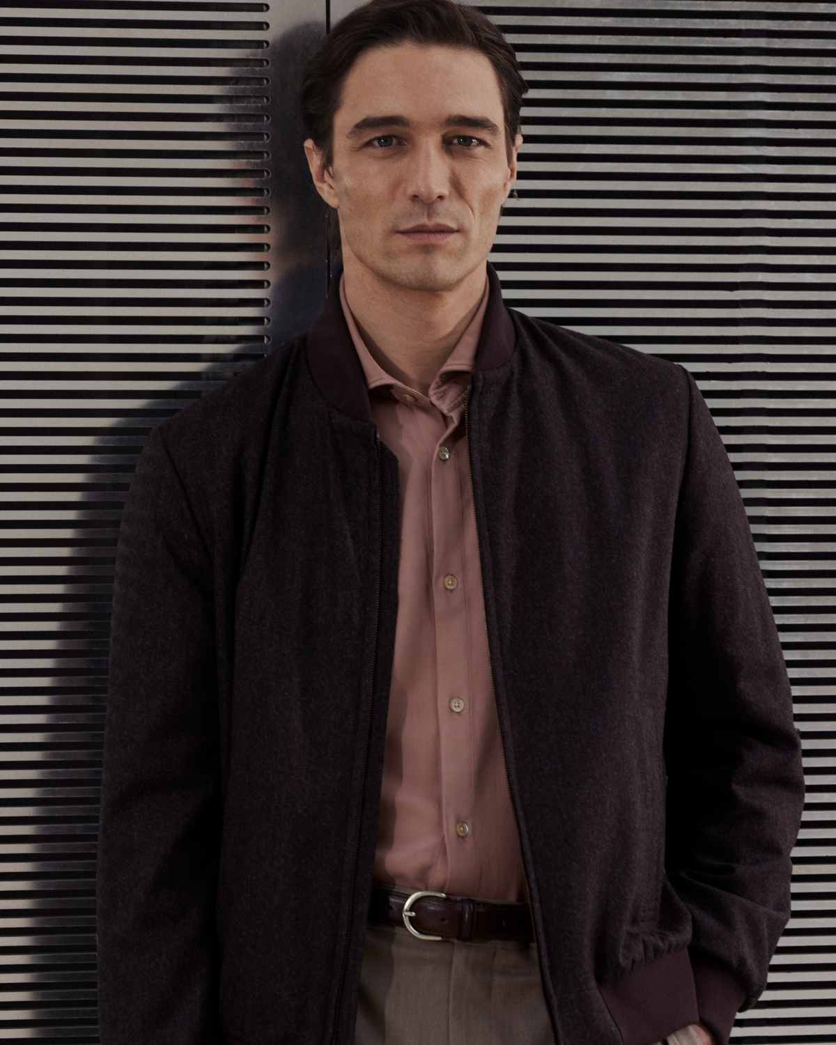 person wearing a patterned jacket