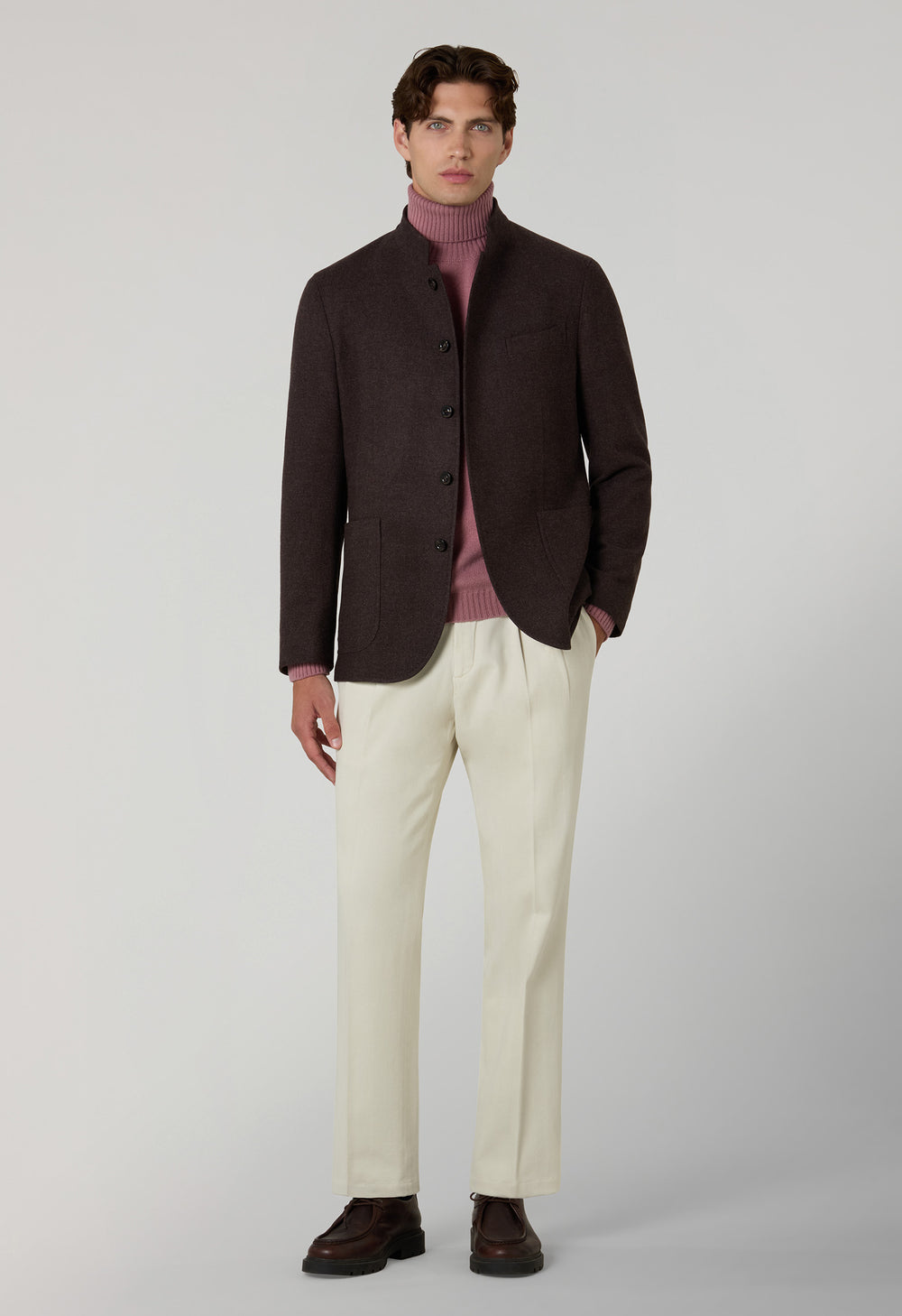 Brown Wool Cashmere soft Gassman Jacket
