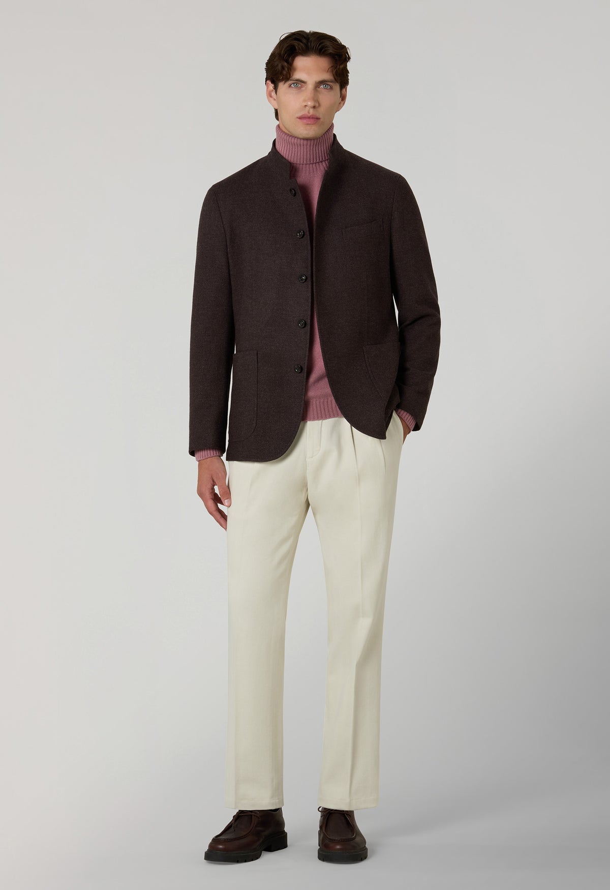 Brown Wool Cashmere soft Gassman Jacket