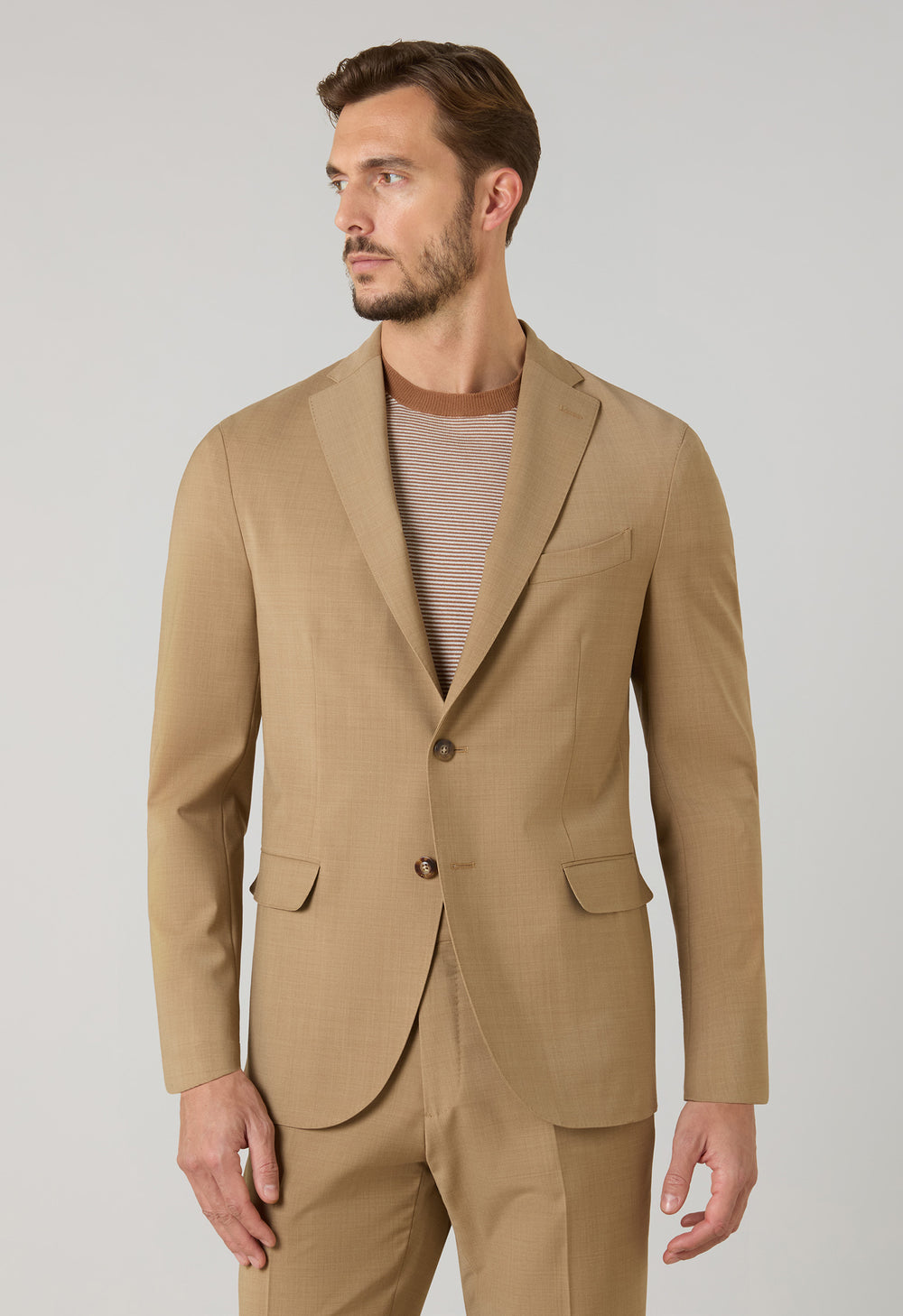 Abito K-Jacket in lana stretch cammello