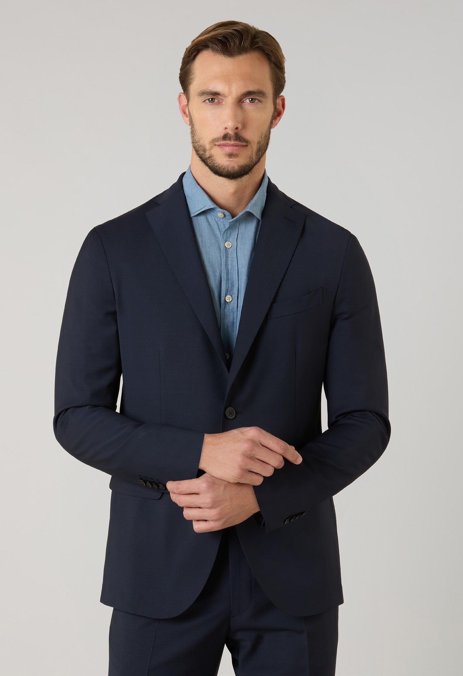 Abito K-Jacket in lana stretch blu