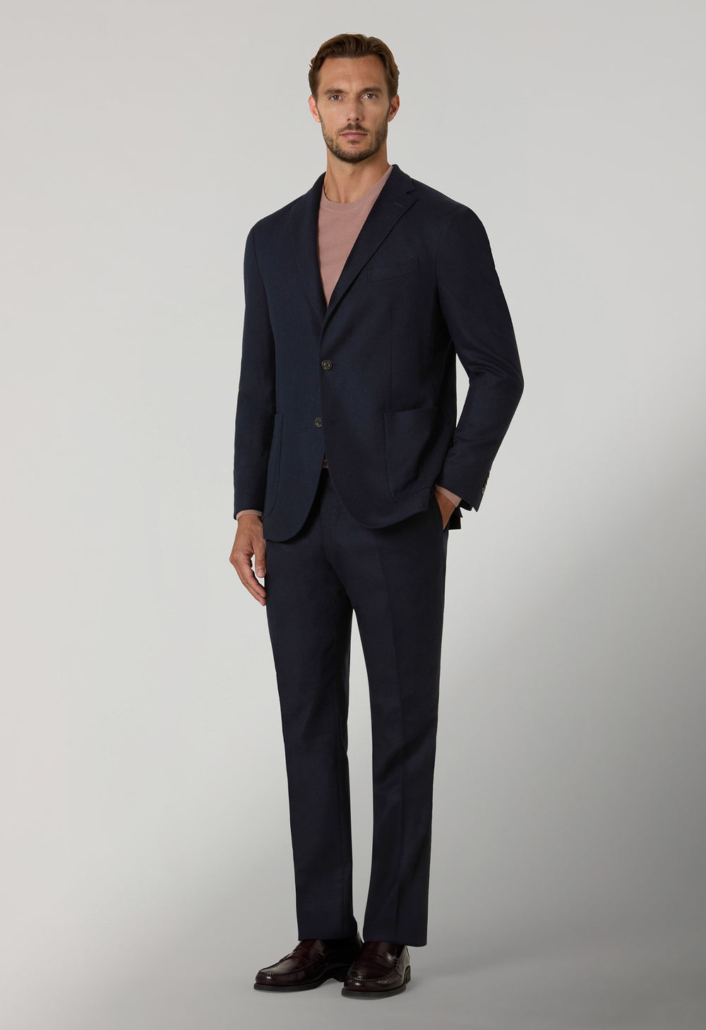 Abito K-Jacket in lana stretch blu scuro
