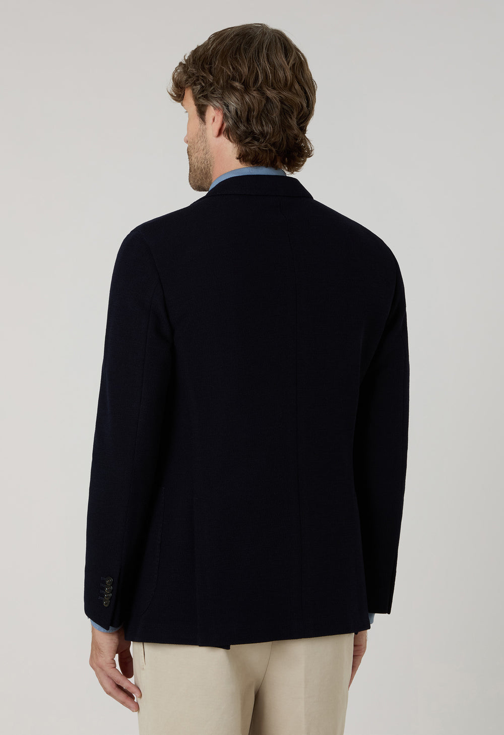 Dunkelblaue K-Jacket aus Strickjersey