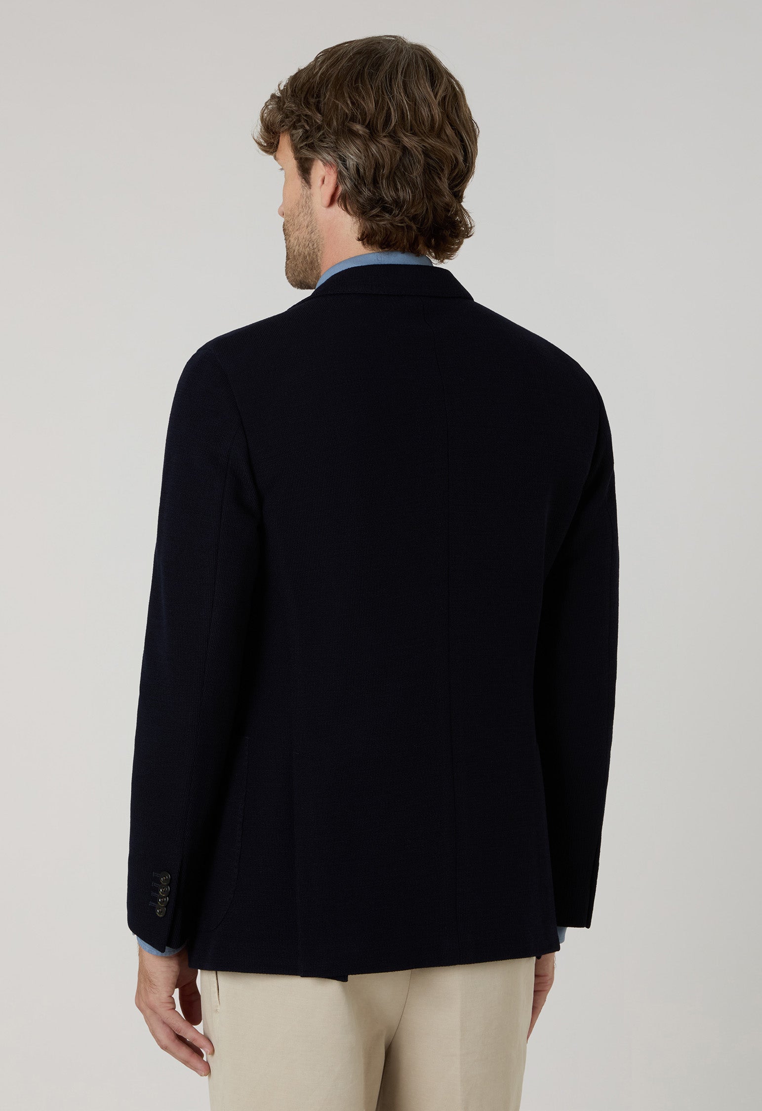 K-Jacket in jersey lavorato blu