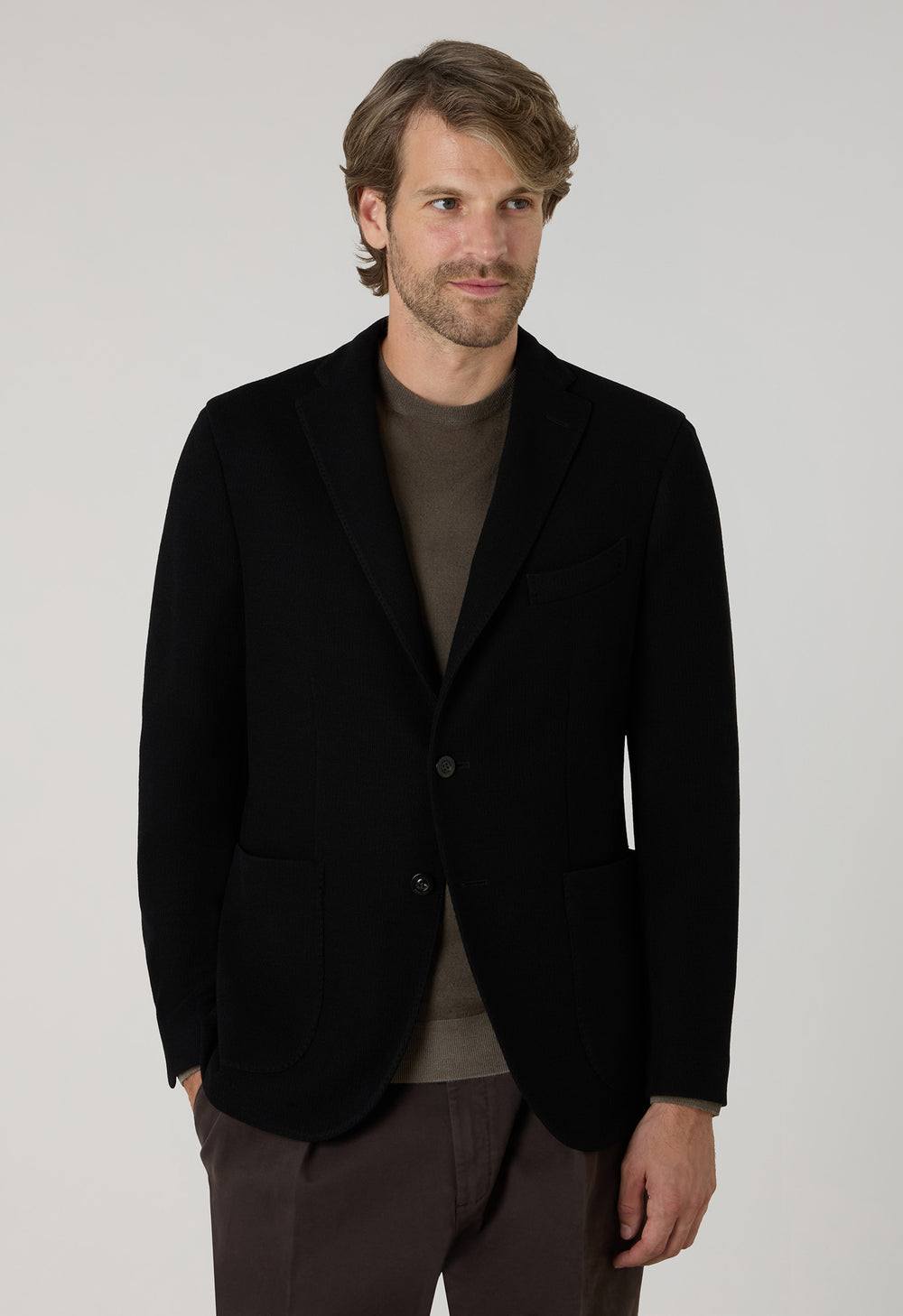 K-Jacket in jersey lavorato nera