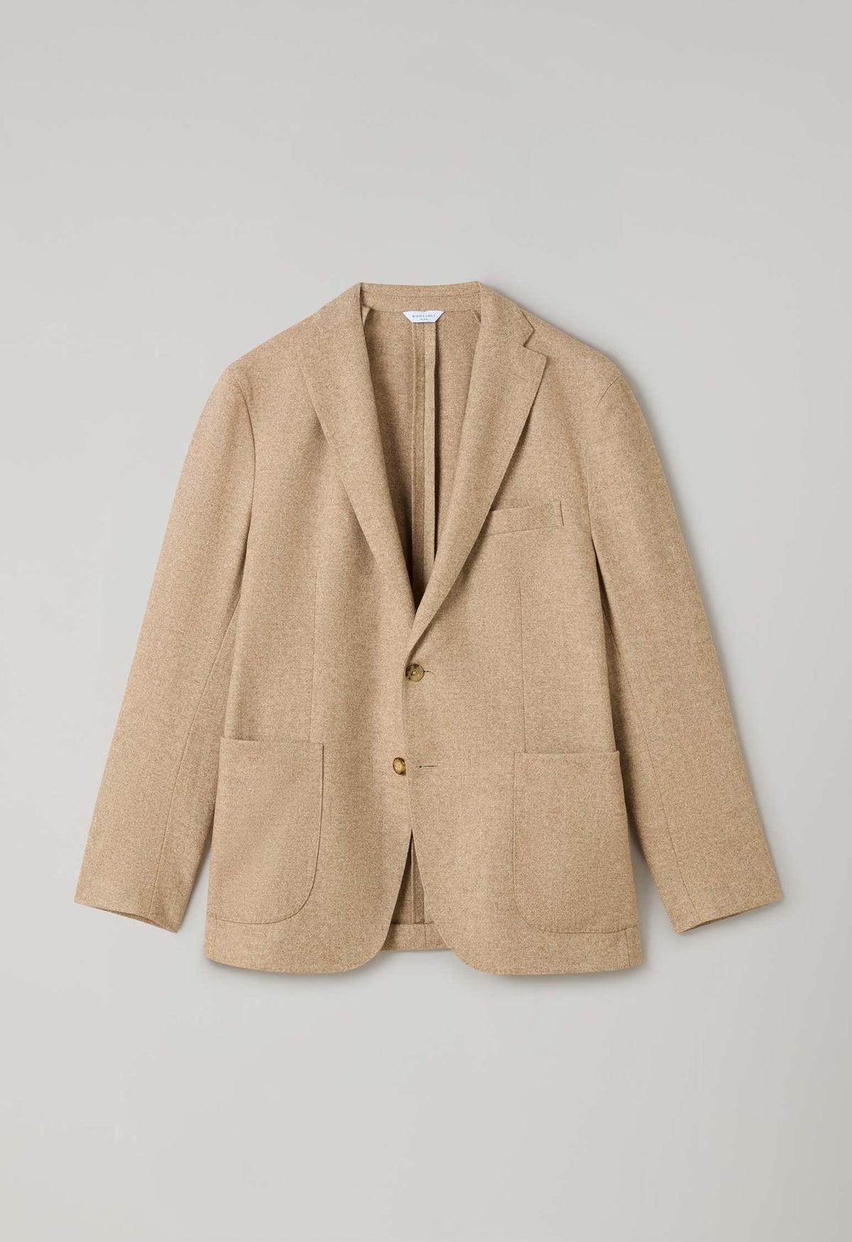 Beige blended Wool Silk K-Jacket