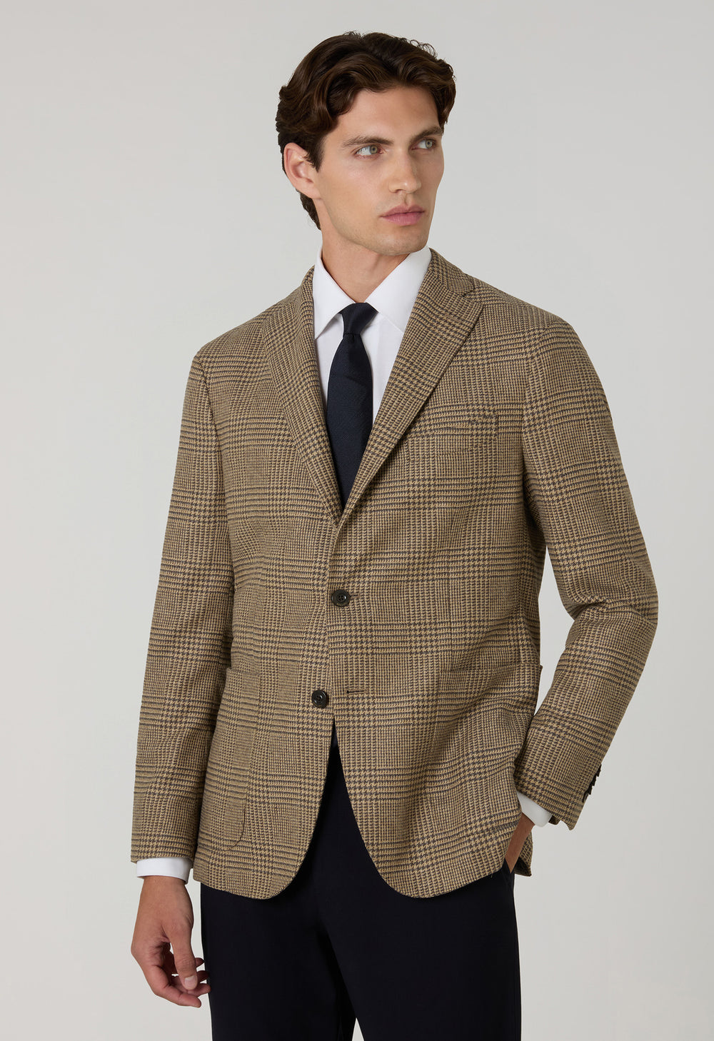 K-Jacket Principe di Galles in misto lana beige