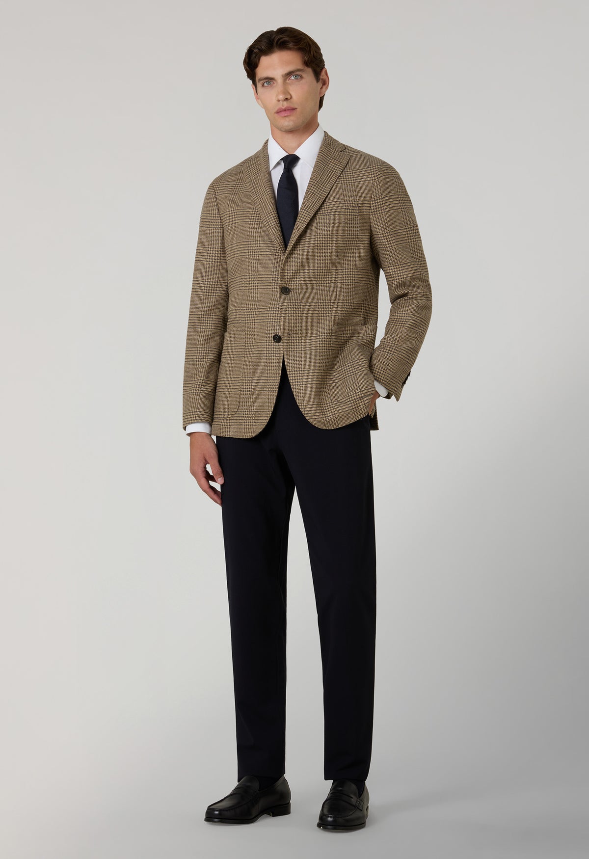 K-Jacket Principe di Galles in misto lana beige