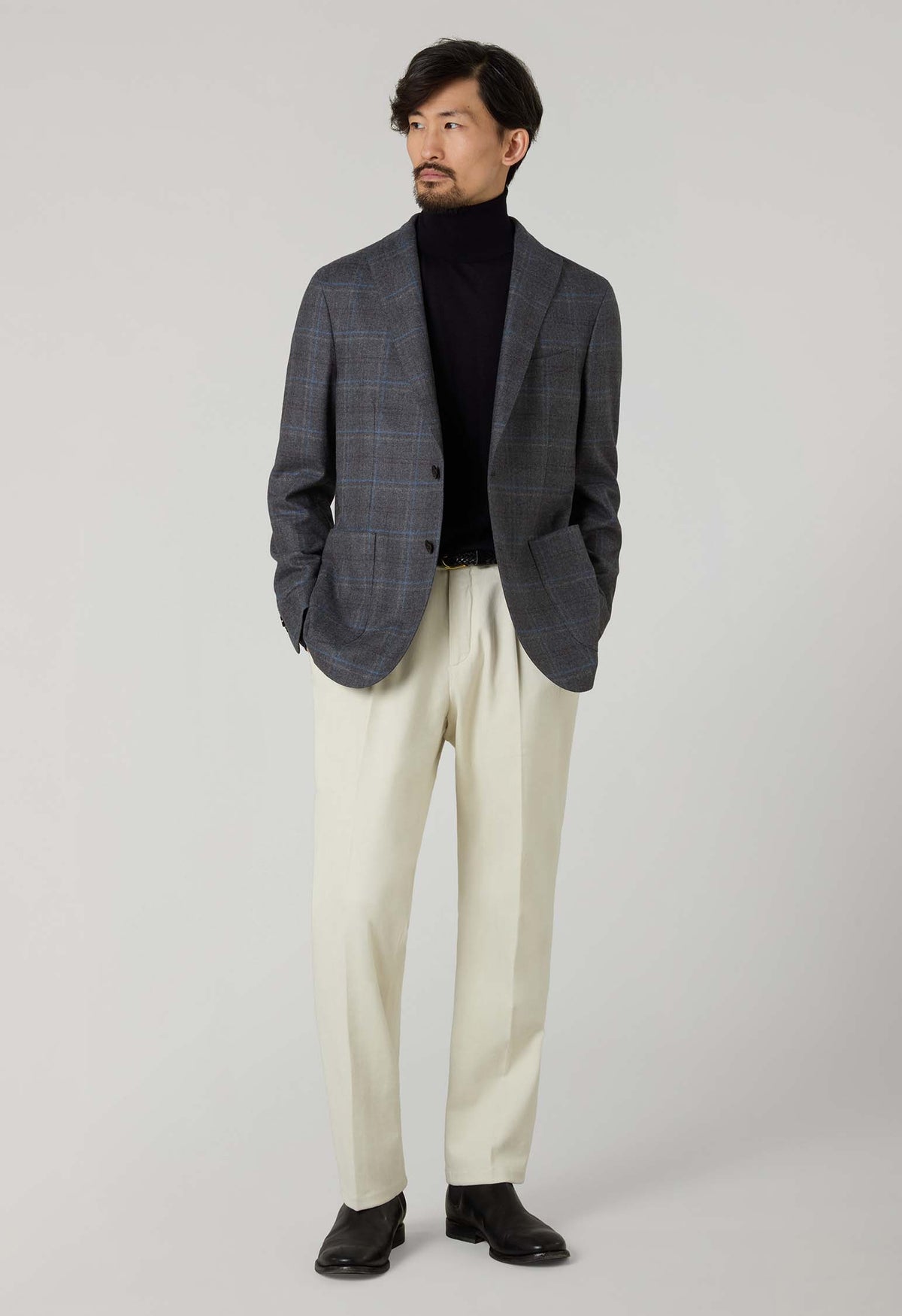 Grey Wool check K-Jacket