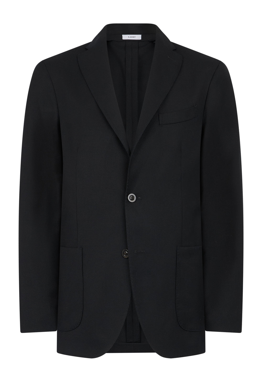 Schwarze K-Jacket aus leichter Wabenwolle