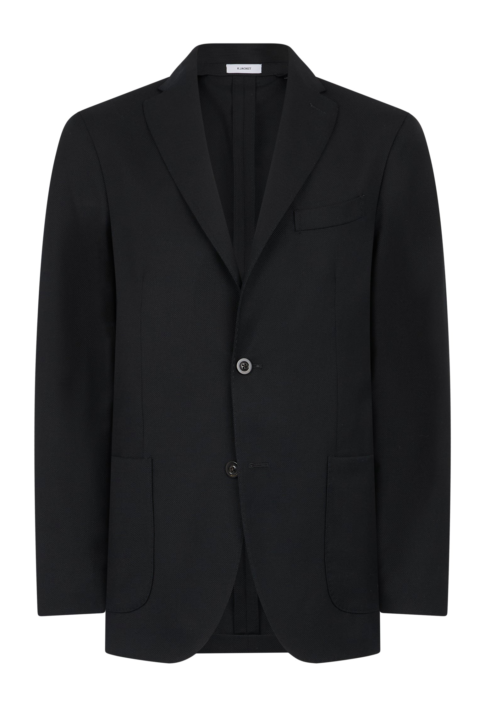Schwarze K-Jacket aus leichter Wabenwolle