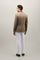 Beige Wool Silk chevron K-Jacket