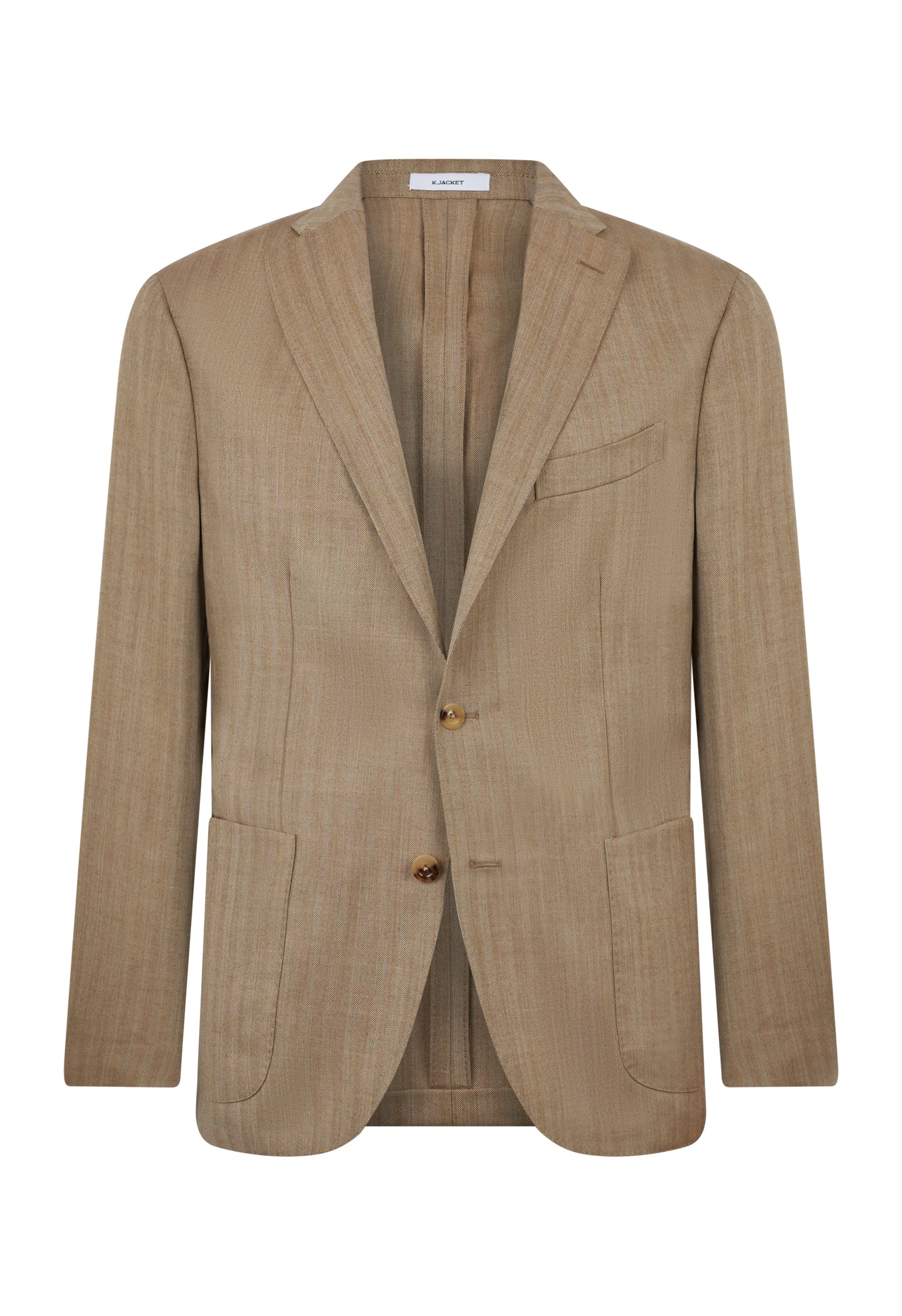 Beige Wool Silk chevron K-Jacket