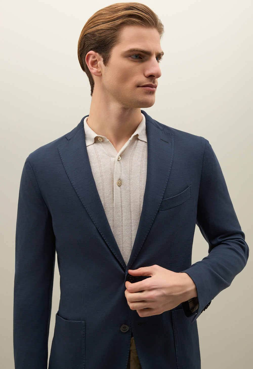 Blue Light Wool Jersey K-Jacket