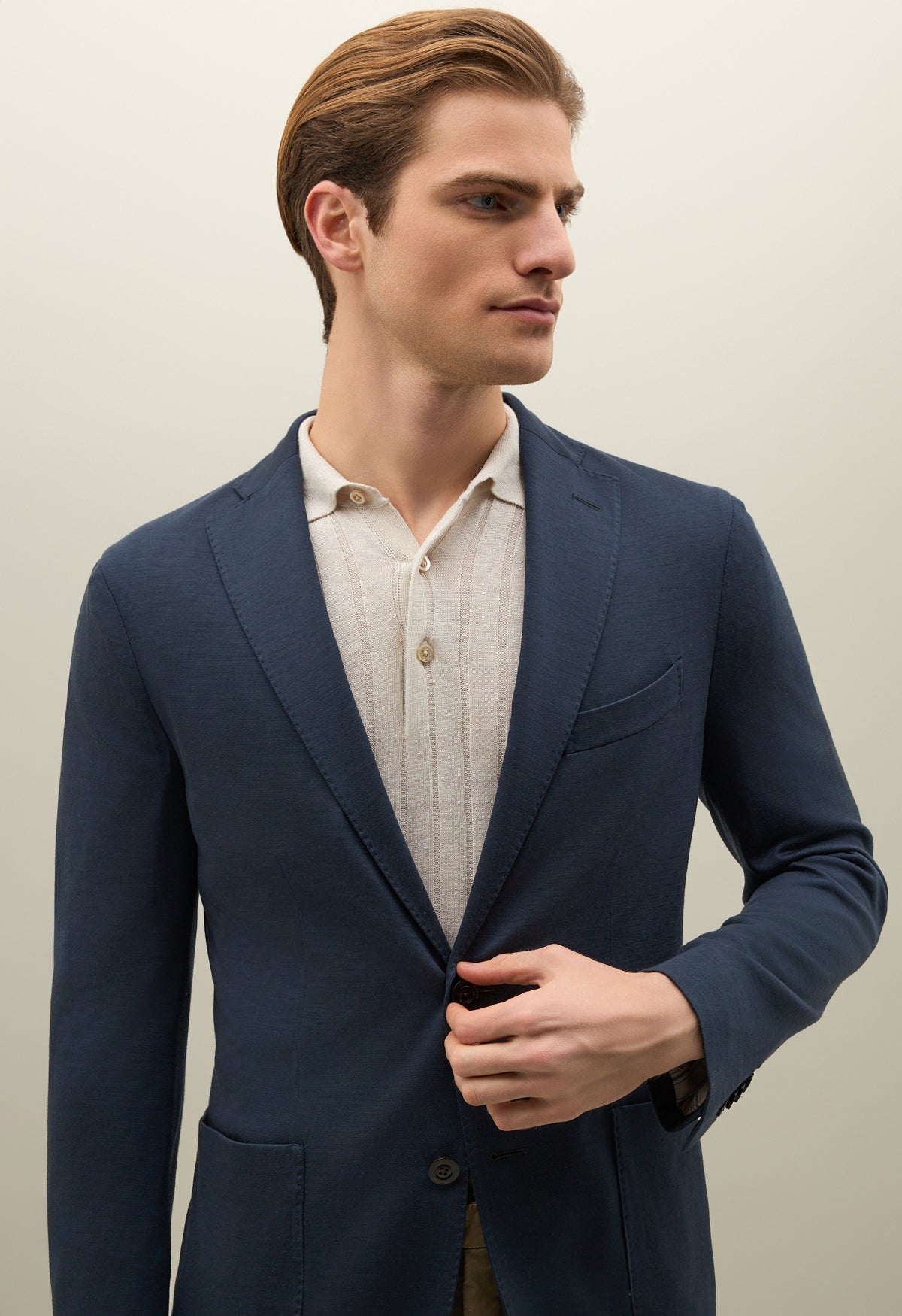Blue Light Wool Jersey K-Jacket