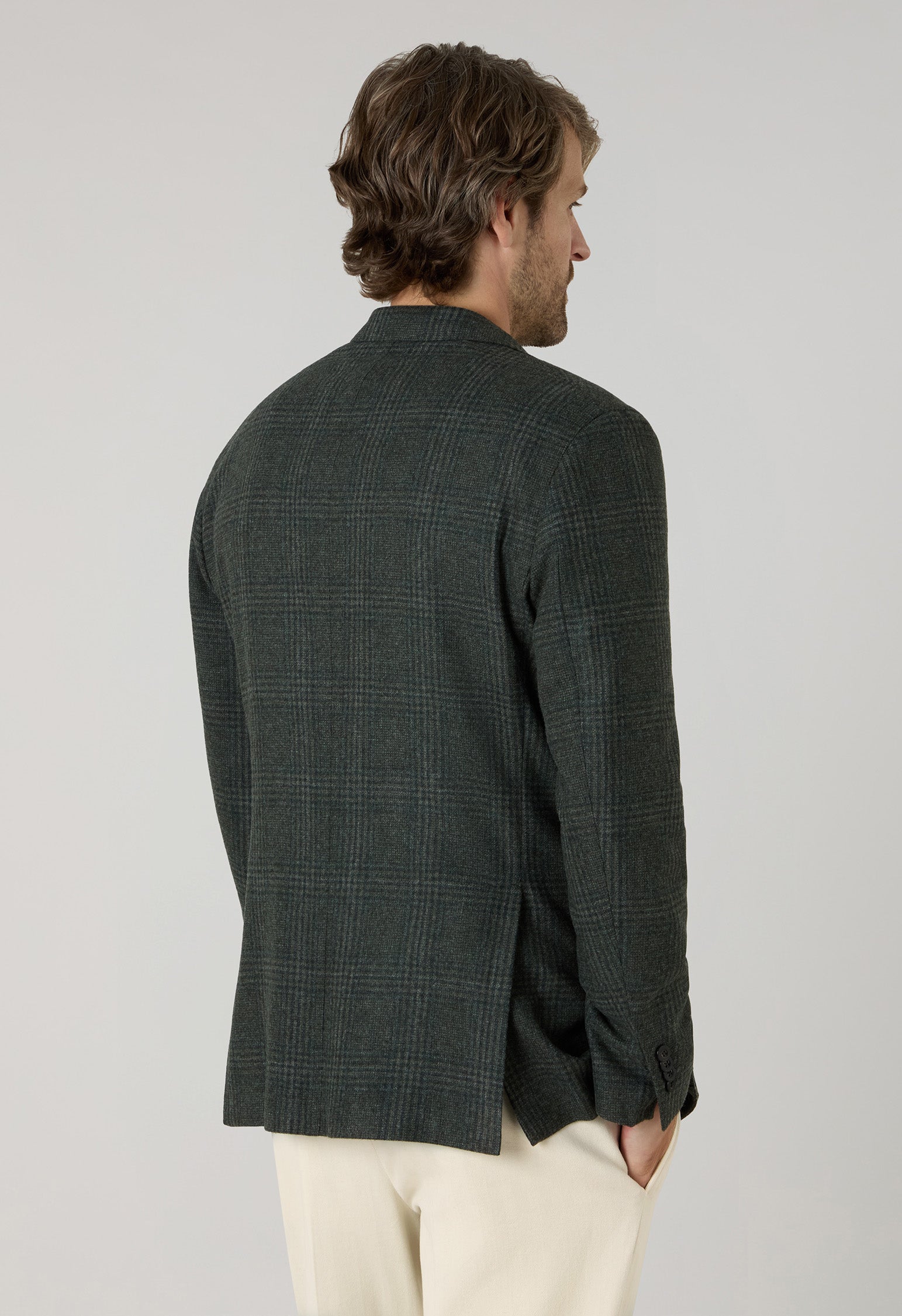 K-Jacket in flanella soft Principe di Galles verde