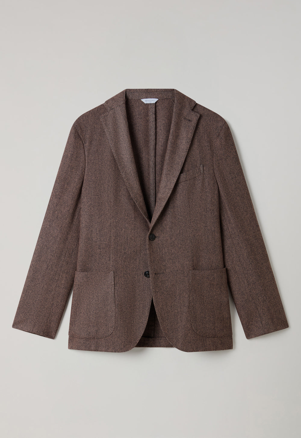 K-Jacket in lana tinta in capo a spina di pesce malva
