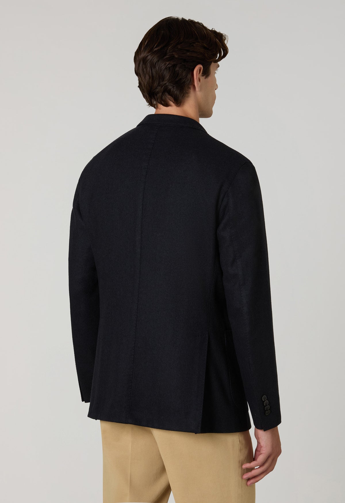 Dark Grey Garment Dyed Wool Herringbone K-Jacket