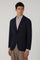 Dark Blue Garment Dyed Soft Knit Cashmere K-Jacket