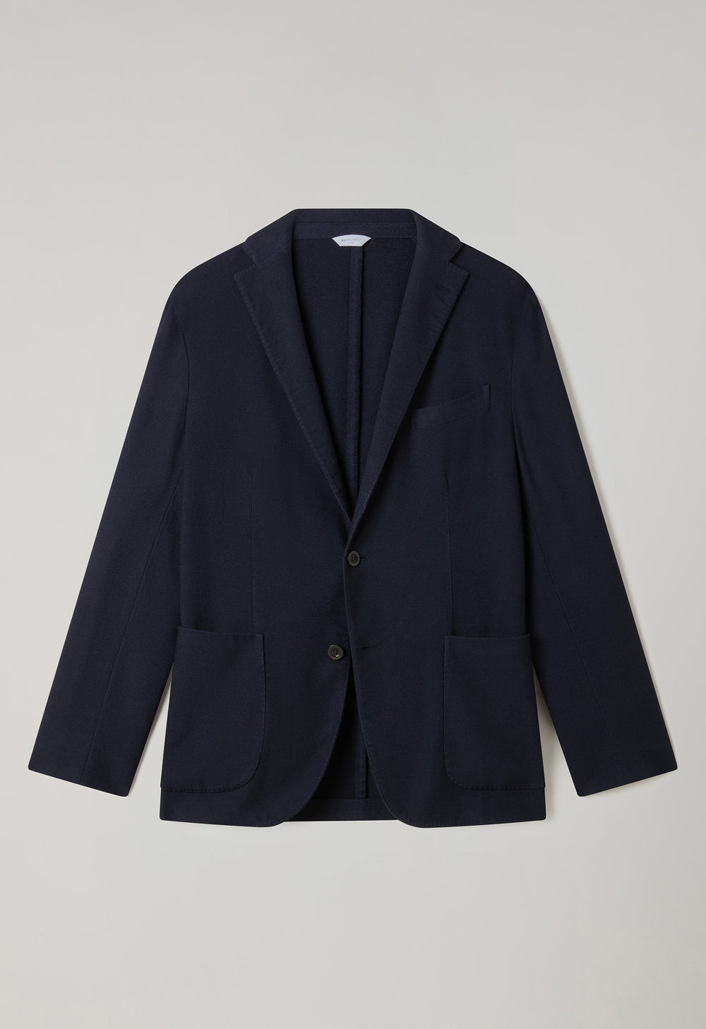 Dark Blue Garment Dyed Soft Knit Cashmere K-Jacket