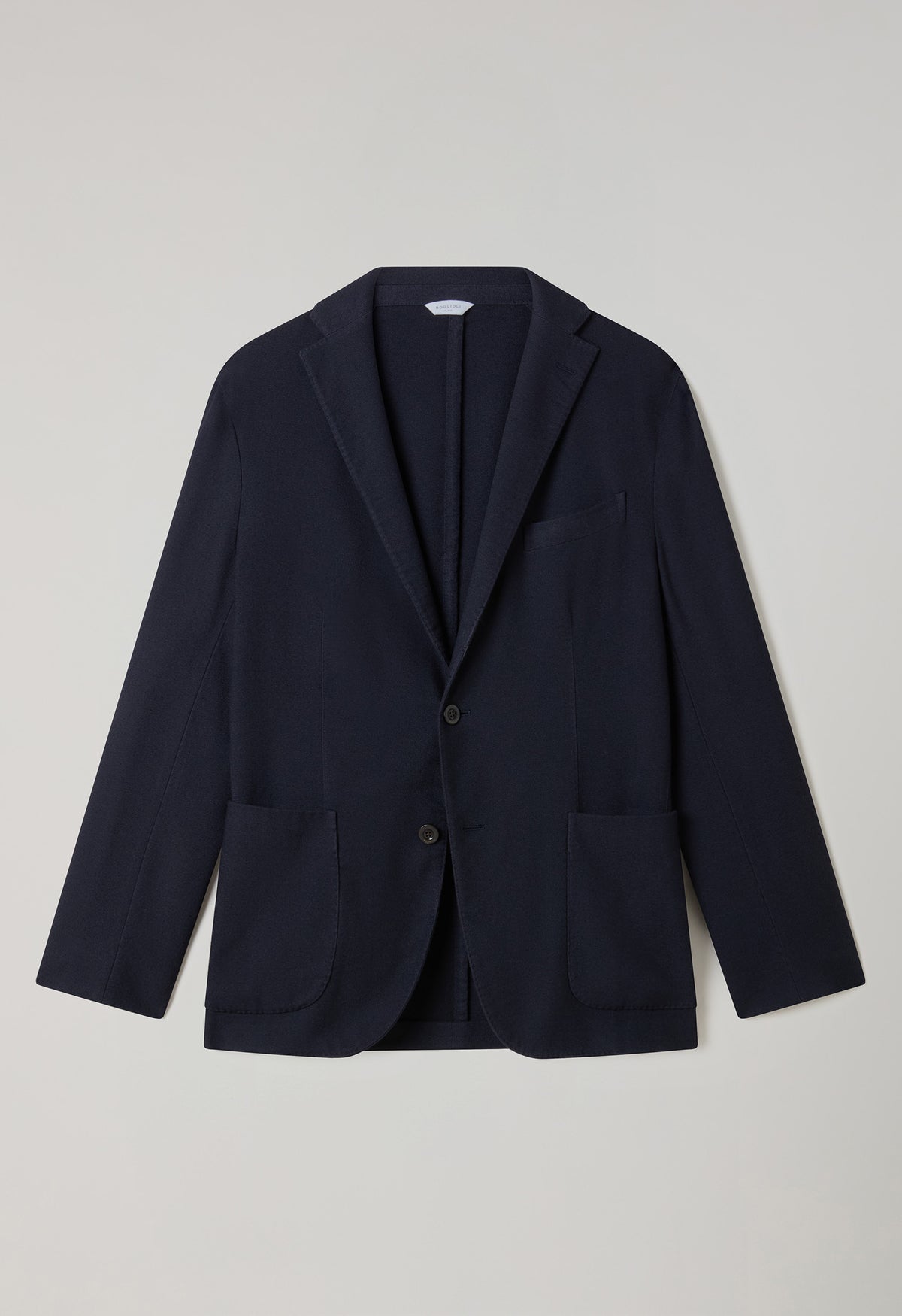 Dark Blue Garment Dyed Soft Knit Cashmere K-Jacket