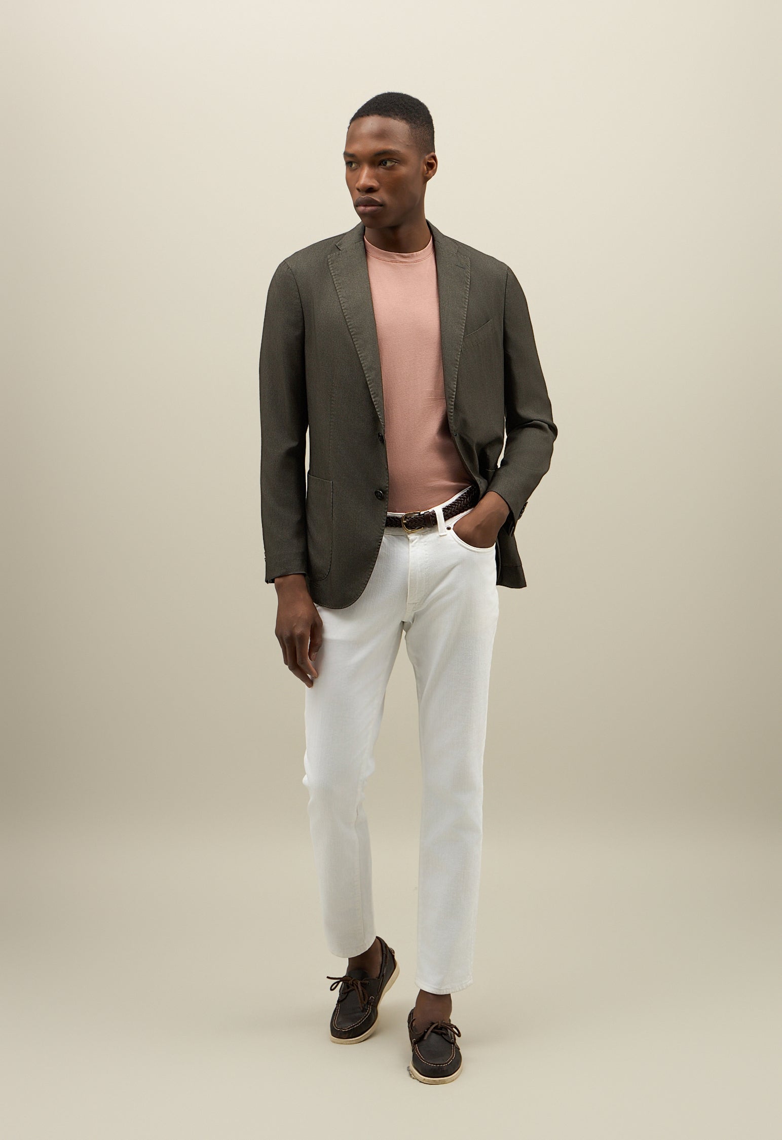Green Garment Dyed Cashmere Silk K-Jacket