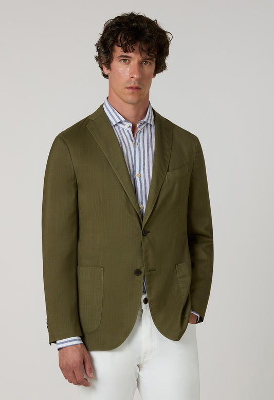 K-Jacket in lana ultralight e seta verde