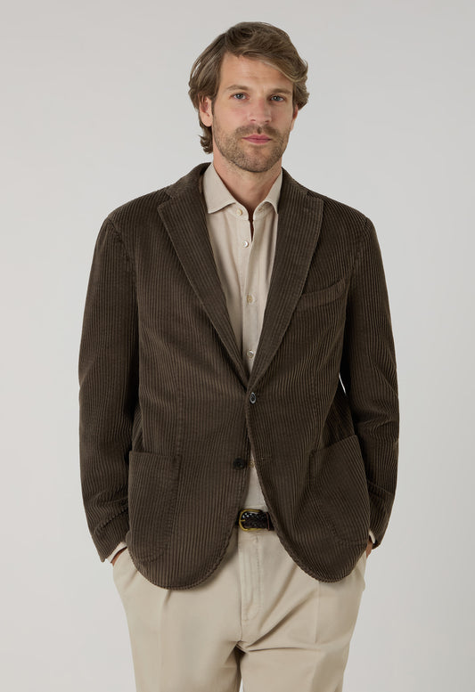 Khaki Garment Dyed Wide Wale Corduroy K-Jacket