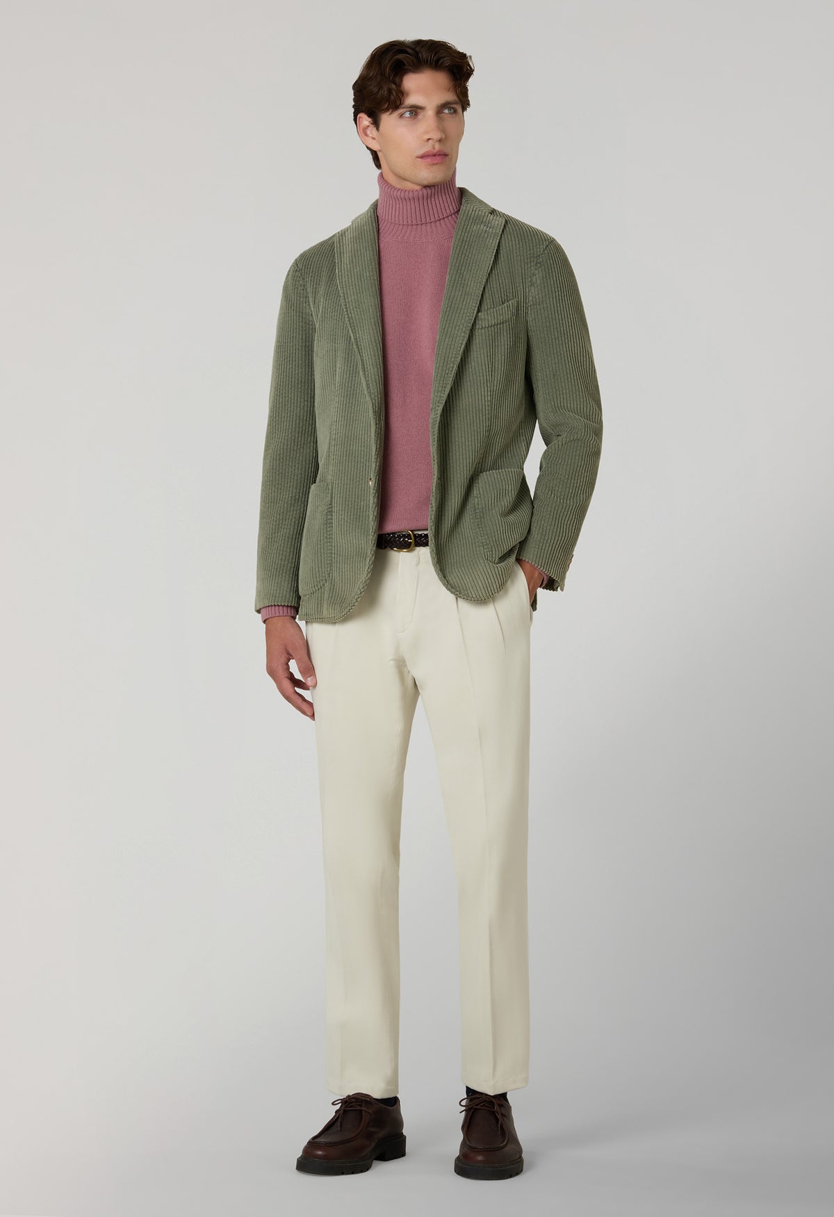 Green Garment Dyed Wide Wale Corduroy K-Jacket