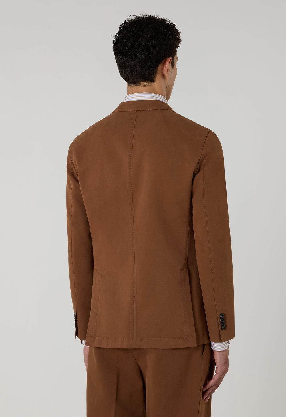 Brown Garment Dyed Soft Cotton K-Jacket