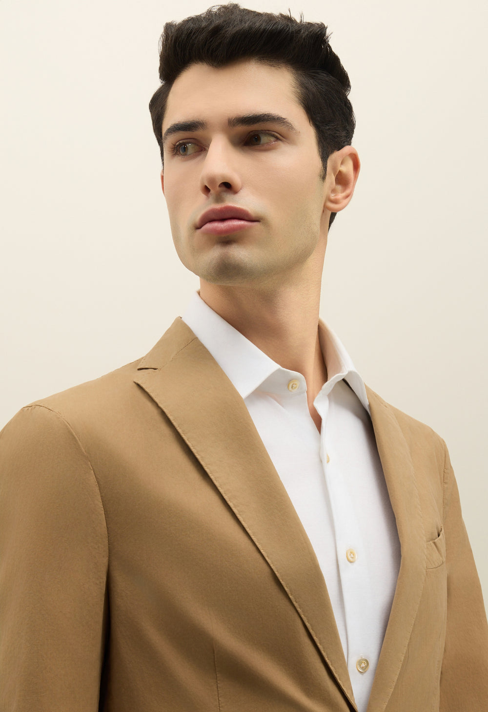 Abito K-Jacket in popeline leggero tinto in capo marrone chiaro