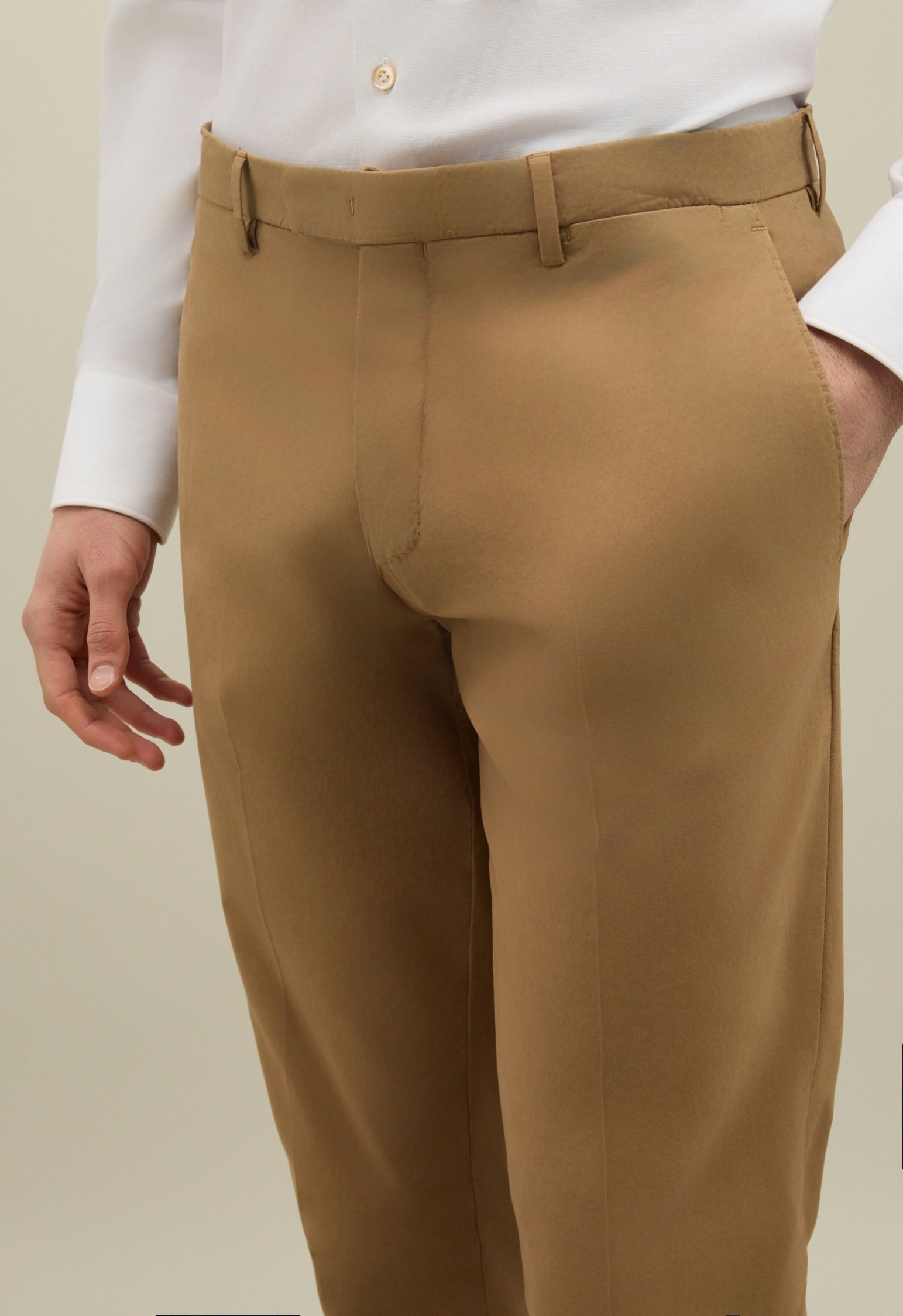 Abito K-Jacket in popeline leggero tinto in capo marrone chiaro