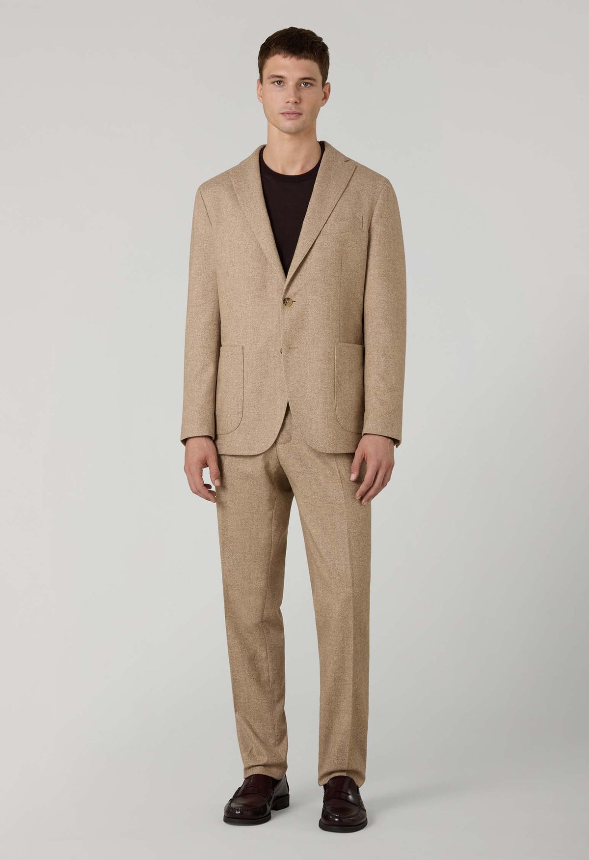 Beige blended Wool Silk K-Suit