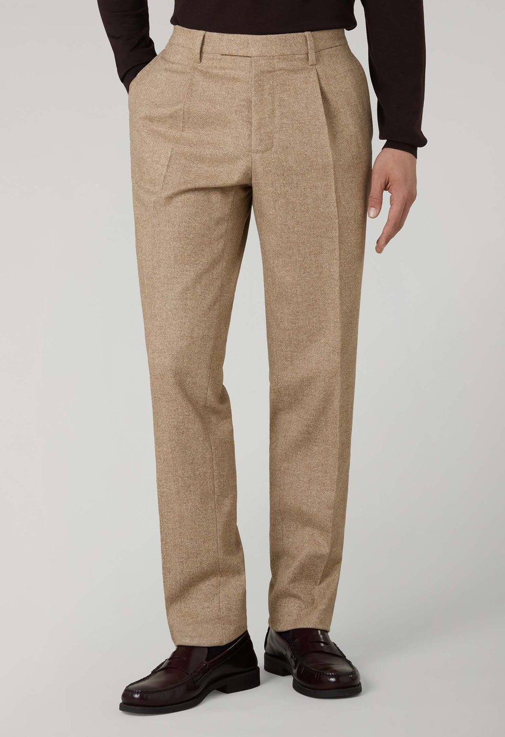 Beige blended Wool Silk K-Suit