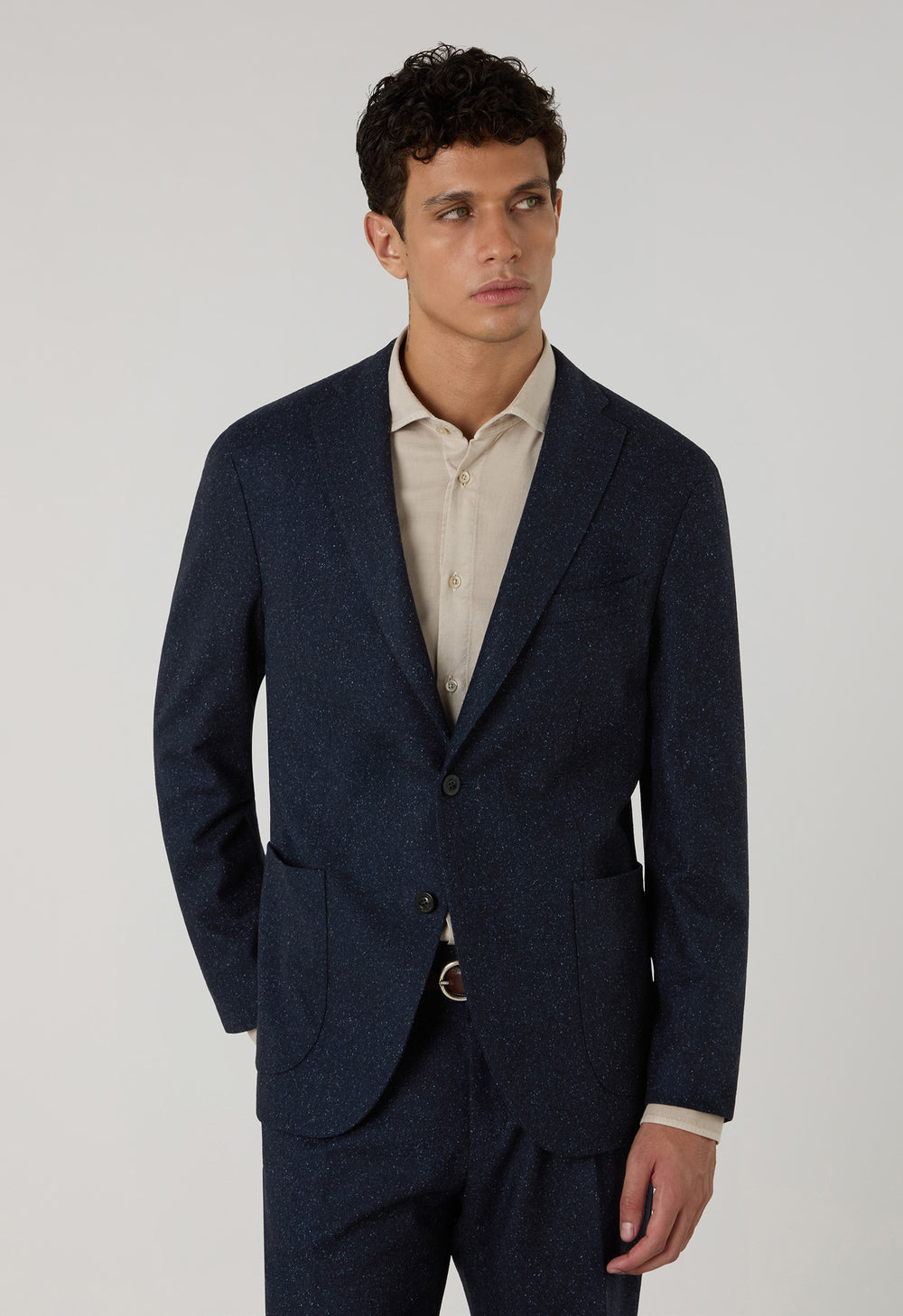 Abito K-Jacket in misto lana e seta blu