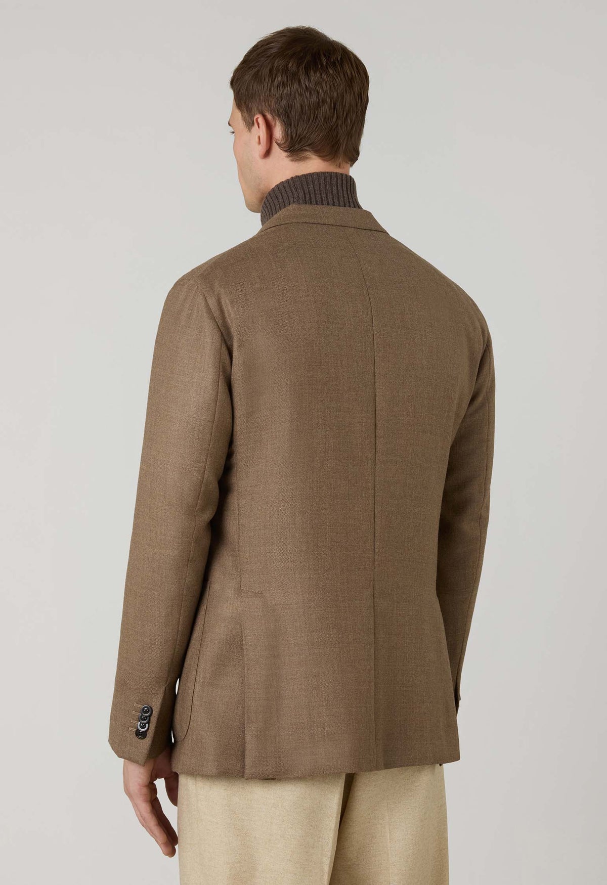 Beige Wool Hopsack K-Jacket