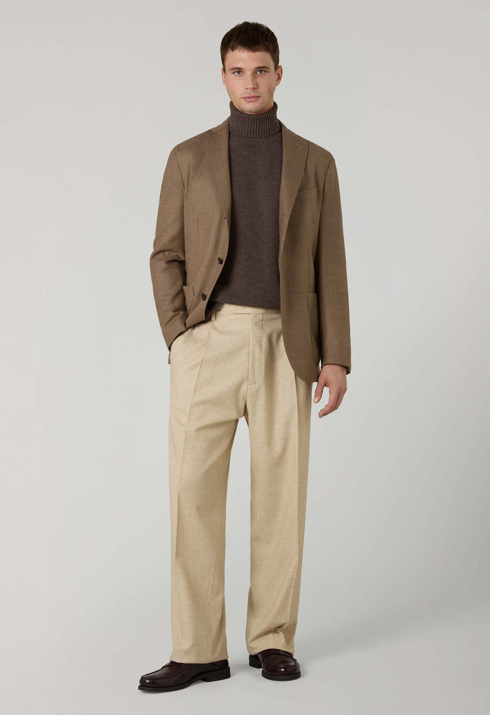 Beige Wool Hopsack K-Jacket