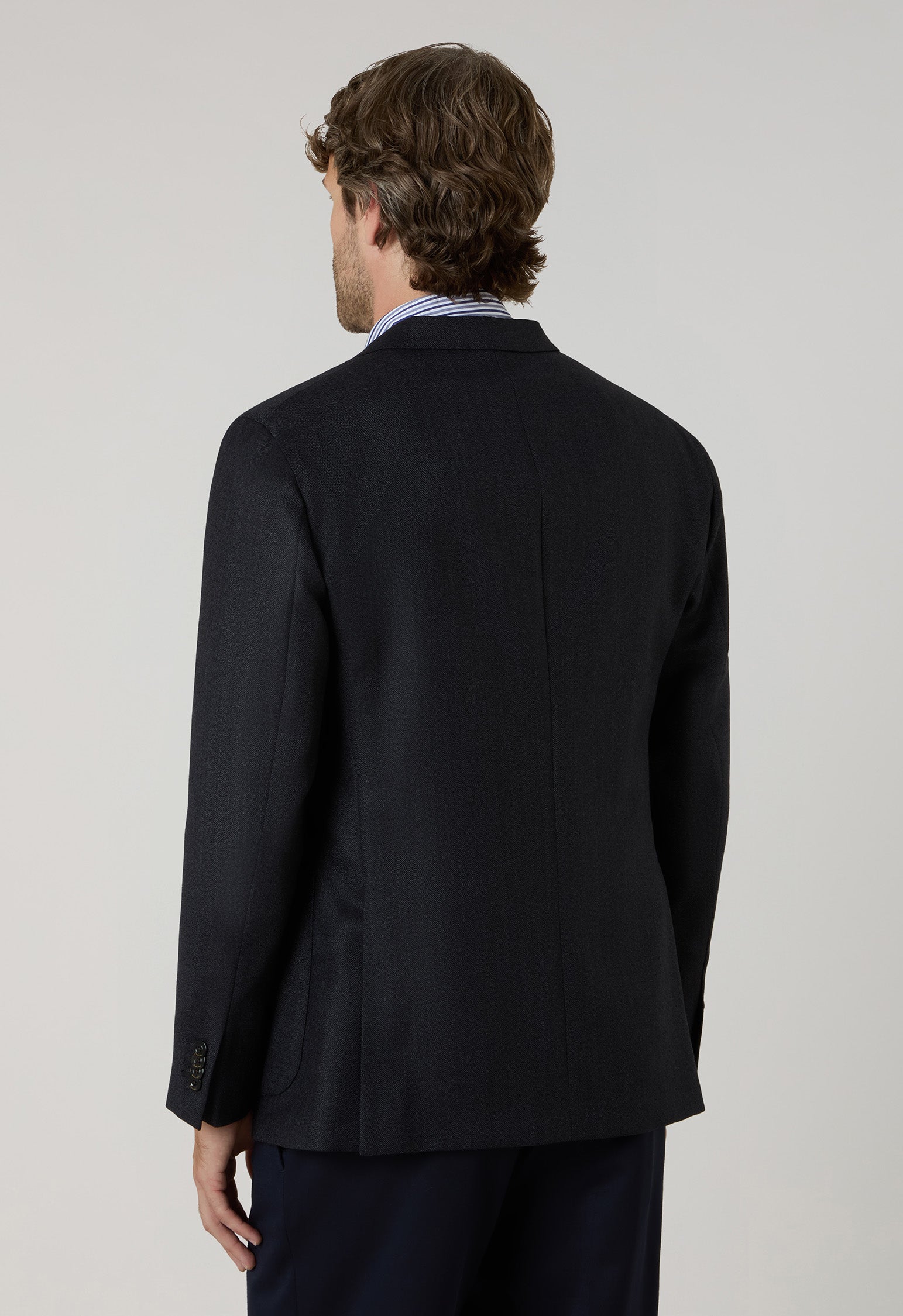 Dark Grey Wool Hopsack K-Jacket