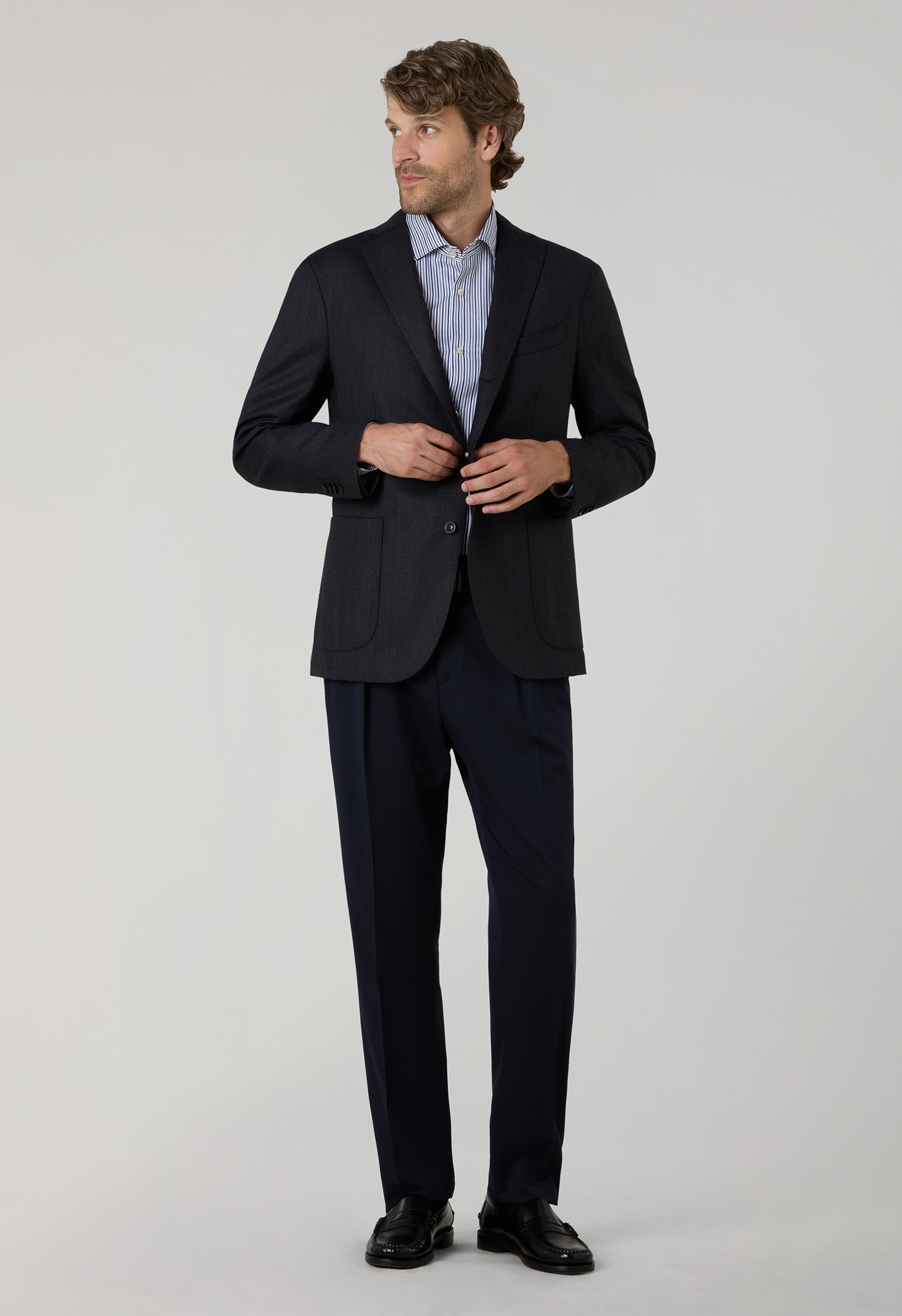 Dark Grey Wool Hopsack K-Jacket
